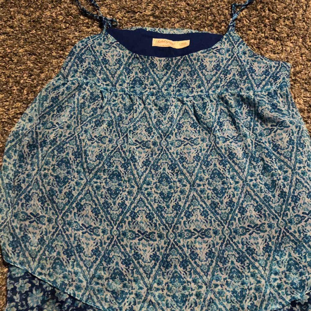 Blue tank top with under tank top included